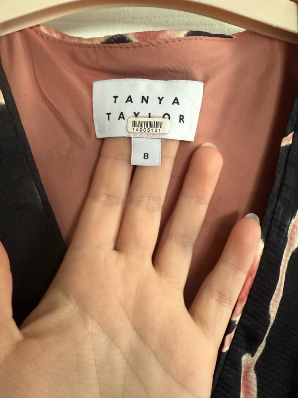 Tanya Taylor Rose Pink and Black Floral Wrap Midi Dress ($595 retail!) - Picture 3 of 4